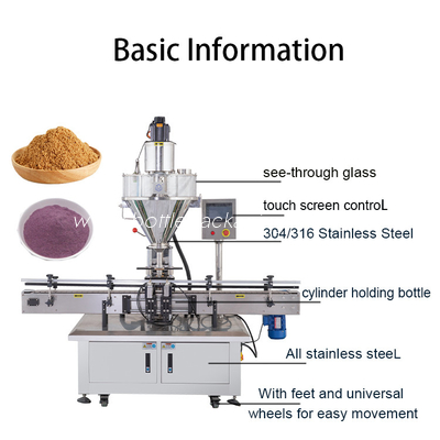 Automatic liquid powder filling sealing capping machine high speed and precision PLC screen control